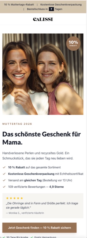 Calissi Landing Page Muttertag